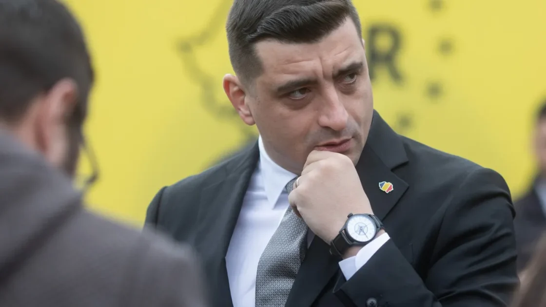 George Simion, lider AUR, la un eveniment al partidului. Foto ilustrativ.